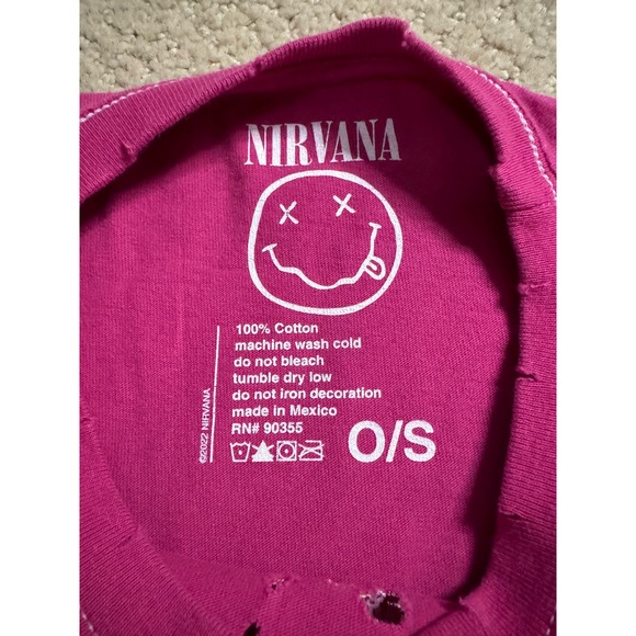 NWOT Pacsun Nirvana Lithium Pink Oversized Tee - Picture 4 of 4